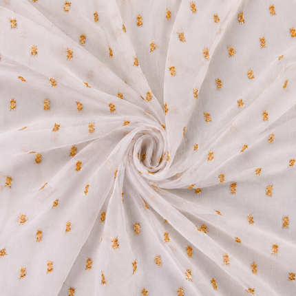 Cream & Gold Solid Cotton Cambric Fabric — design 1453C21-ABMP/DS-343, Clothwala