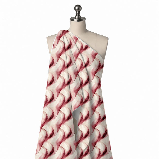 Draped on a mannequin: all-over layout of large overlapping translucent ribbon waves with, design Design No_3944, Clothwala