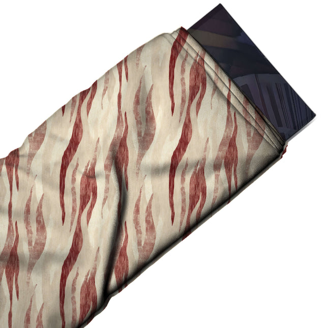 Flat fabric swatch: all-over print of tapered vertical wavy streaks with a dry, design Design No_3934, Clothwala