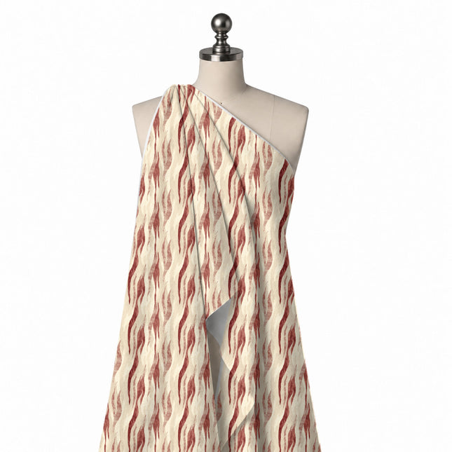 Draped on a mannequin: all-over print of tapered vertical wavy streaks with a dry, design Design No_3934, Clothwala