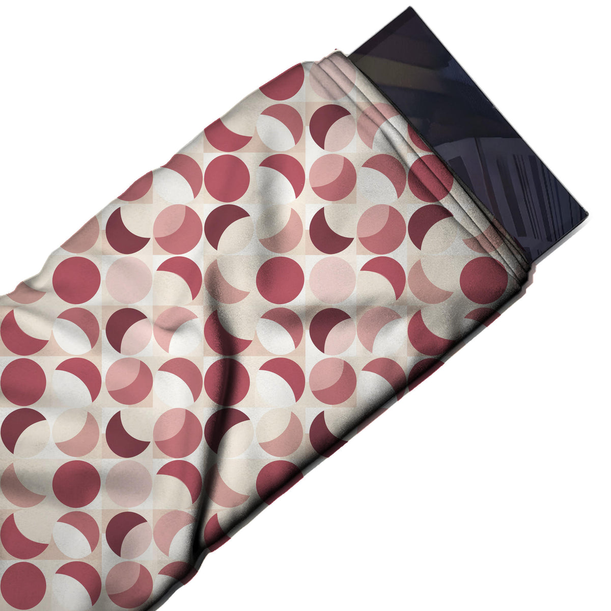Flat fabric swatch: regular grid of small circles, design Design No_4285, Clothwala