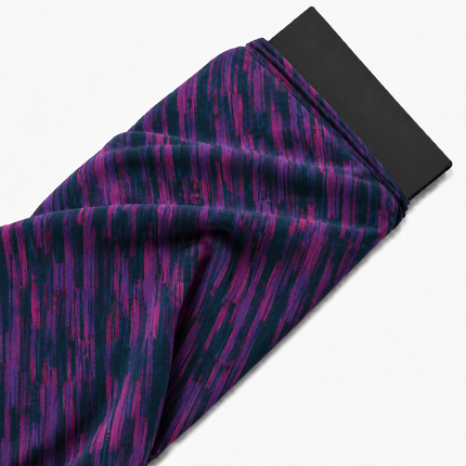 Dark Blue & Purple & Pink Abstract Brush Strokes Print Fabric — design DS-170, Clothwala