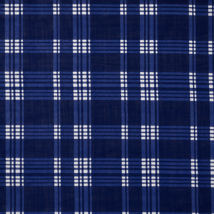 Dark Blue & White Plaid Check Print Fabric — design 1294GS-RBPF/DS-548, Clothwala