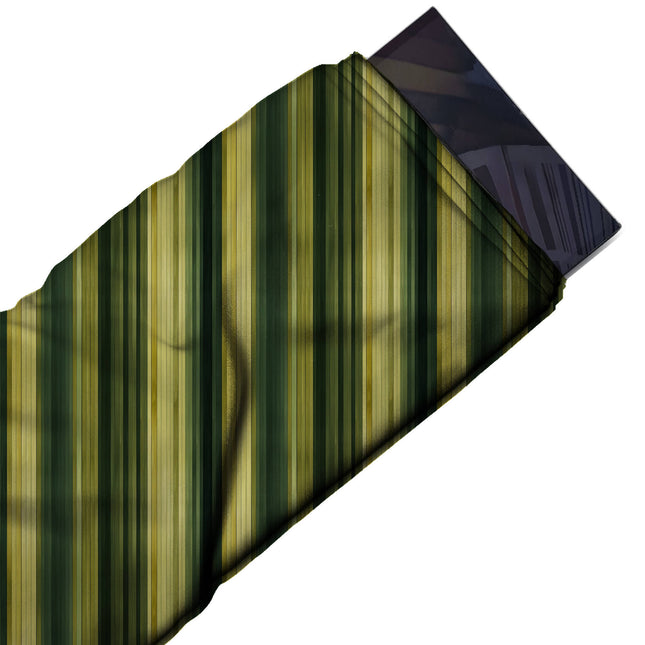 Flat fabric swatch: two-tone vertical stripes of varied widths with soft shaded blending, design Design No_3925, Clothwala