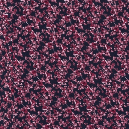 Dark Navy & Magenta Ditsy Floral Sprigs Print Fabric — design 10748G0-SBGP/DS-59, Clothwala