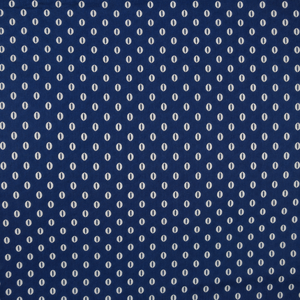 Deep Blue & Off-White Elongated Seed Dot Print Fabric — design 857SC-SBGP/DS-508, Clothwala