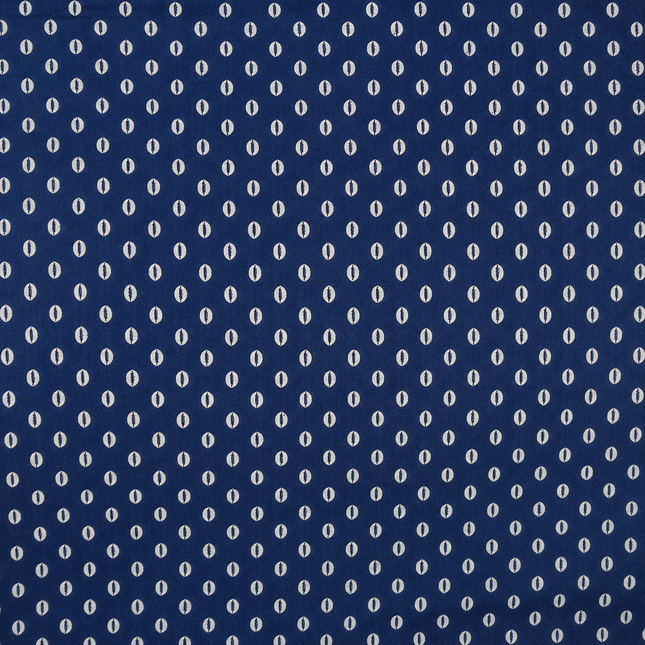 Deep Blue & Off-White Elongated Seed Dot Print Fabric — design 857SC-SBGP/DS-508, Clothwala