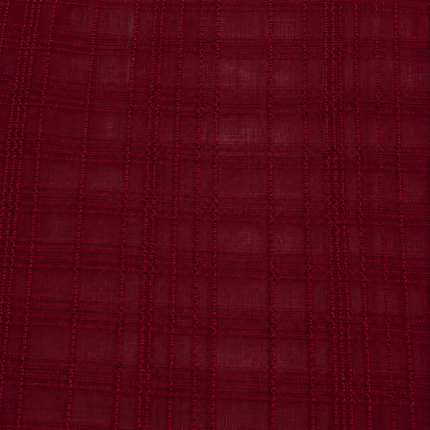 Deep Maroon Solid Georgette Dobby Check Pattern Fabric — design 698DBP-PBSRSM/DS-111, Clothwala