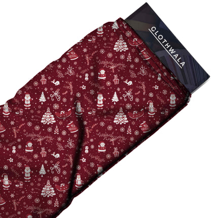 Crimson Floral Digital Print Fabric for Maxi | Urban Festival Wear - Image 6