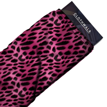 hot pink animal all-over print pattern — large scale repeat layout