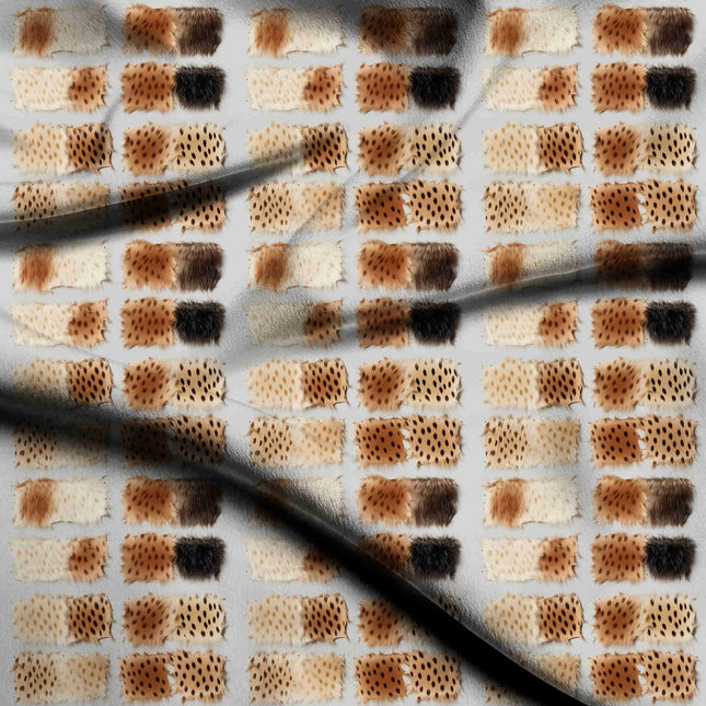 tan brown animal digital print fabric texture — medium scale closeup