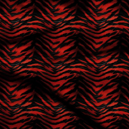 crimson red animal digital print fabric texture — large scale closeup