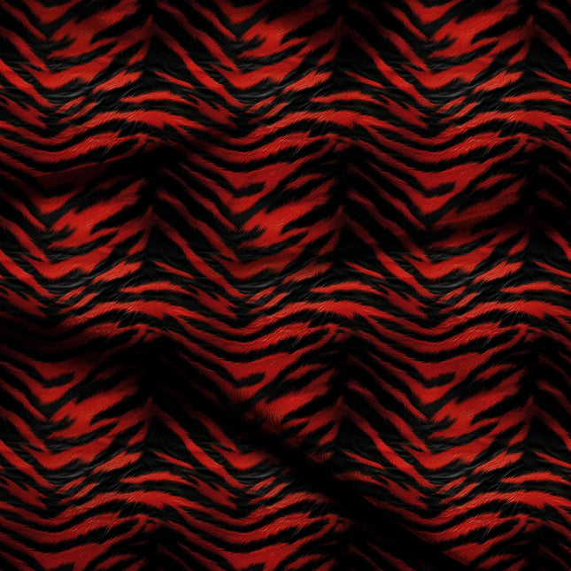 crimson red animal digital print fabric texture — large scale closeup