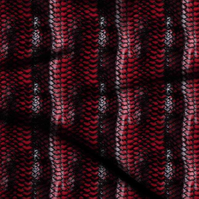 crimson red animal digital print fabric texture — fine scale closeup