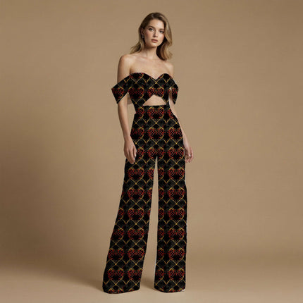 jet black geometric all-over print pattern — medium scale repeat layout