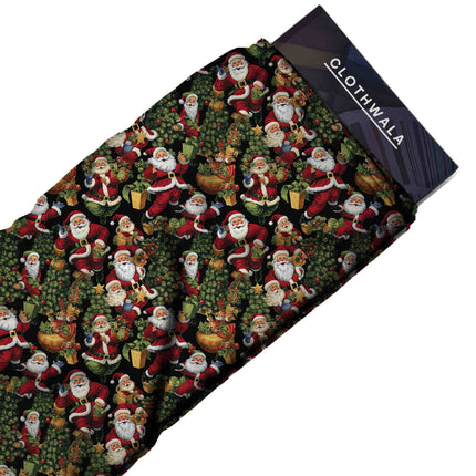 Forest Green Floral Digital Print Fabric for Set | Festive Indian Wear - Image 6