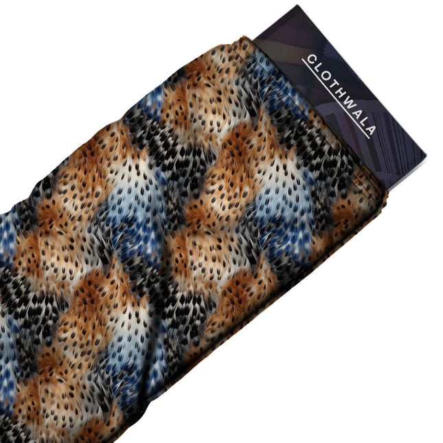 burnt sienna animal print fabric draped — jumpsuit styling