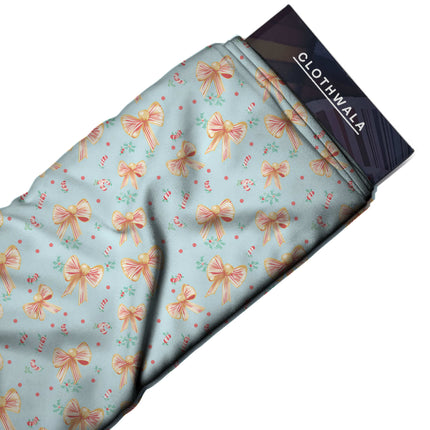 Sky Blue Floral Digital Print Fabric for Set | Urban Festival Wear - Image 3