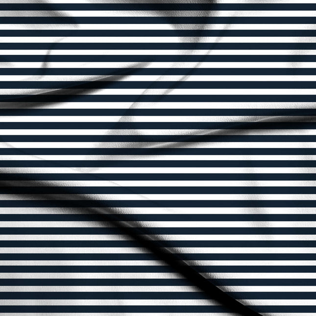 midnight blue stripes digital print fabric texture — medium scale closeup