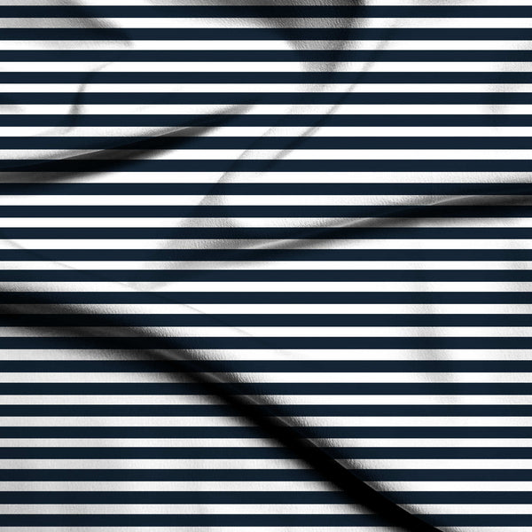 Midnight Blue Classic Even-width Nautical Navy Print Fabric