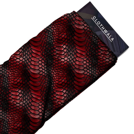 crimson red animal all-over print pattern — large scale repeat layout