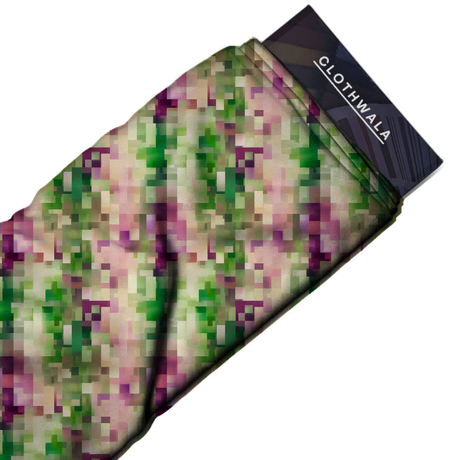 orchid pink abstract print fabric draped — co-ord set styling