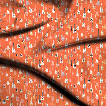 orange other digital print fabric texture — medium scale closeup