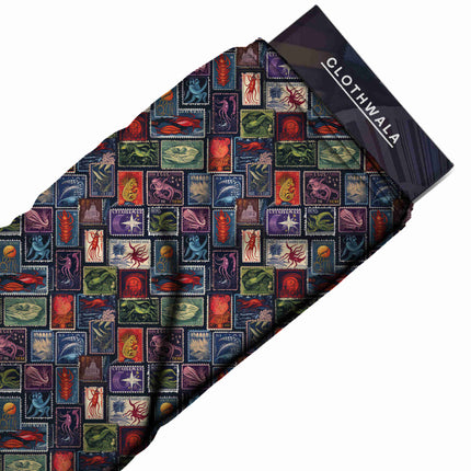 deep navy other all-over print pattern — medium scale repeat layout