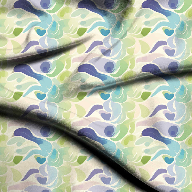 periwinkle blue abstract digital print fabric texture — medium scale closeup