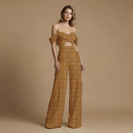 burnt sienna abstract all-over print pattern — fine scale repeat layout