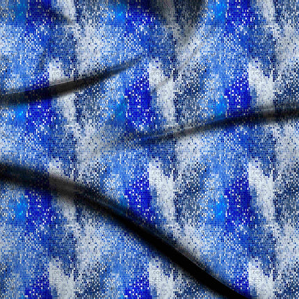 cobalt blue abstract all-over print pattern — fine scale repeat layout