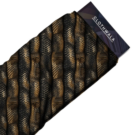 dark brown animal print fabric draped — handbag styling