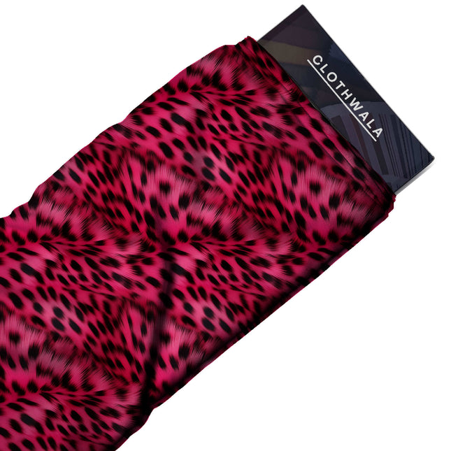 fuchsia pink animal print fabric draped — jumpsuit styling