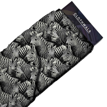 black animal fabric detail — matte finish digital print closeup