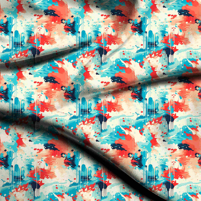 ivory cream abstract digital print fabric texture — large scale closeup