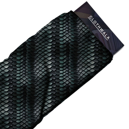 charcoal black animal fabric detail — glossy finish digital print closeup