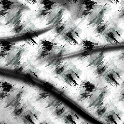 jet black abstract digital print fabric texture — medium scale closeup