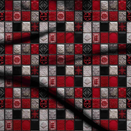 crimson red other digital print fabric texture — medium scale closeup