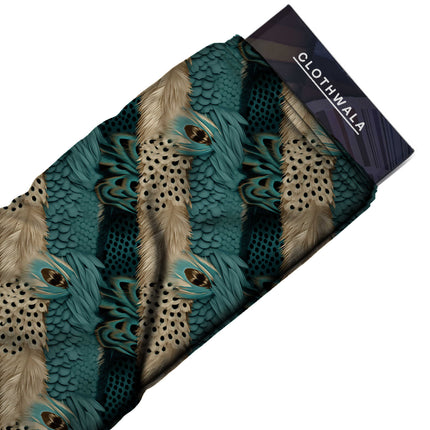 teal animal all-over print pattern — medium scale repeat layout