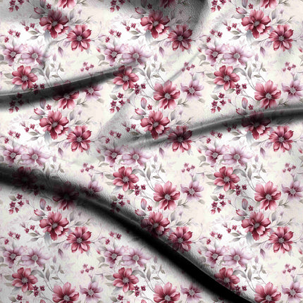 dusty rose floral print fabric draped — kurta set styling