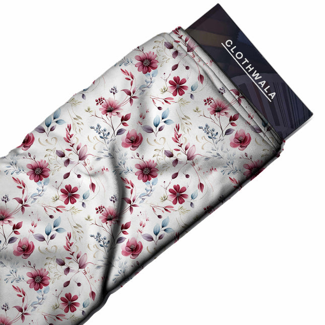 ivory cream floral print fabric draped — lehenga skirt styling