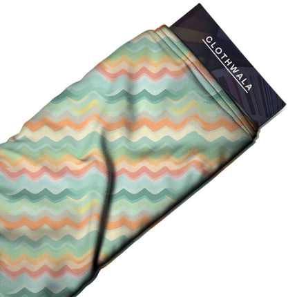 mint green geometric fabric detail — textured finish digital print closeup