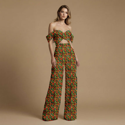 forest green abstract all-over print pattern — medium scale repeat layout