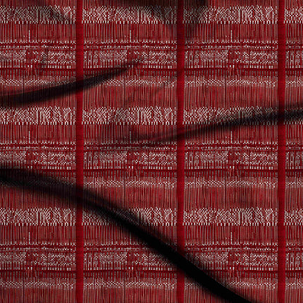 crimson red ethnic digital print fabric texture — fine scale closeup