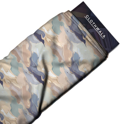 slate blue abstract all-over print pattern — medium scale repeat layout