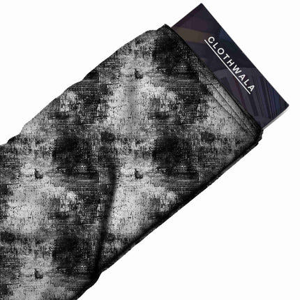 jet black abstract print fabric draped — co-ord set styling