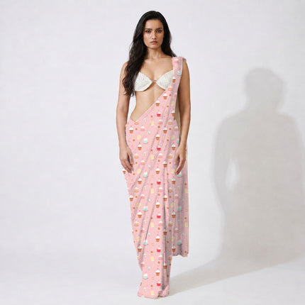 Dusty Rose Floral Digital Print Fabric for Jumpsuit | festive occasion wear - Image 5