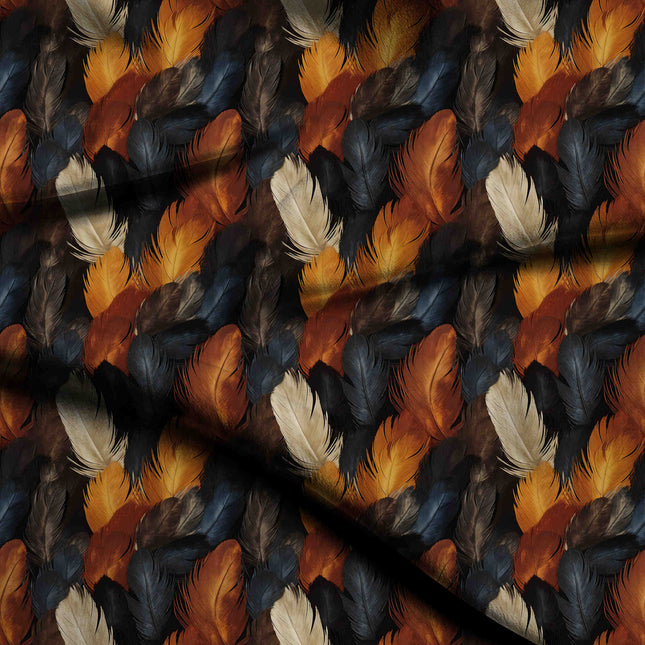 Burnt Sienna Other Digital Print Fabric | Kaftan Maxi | Evening Wear | Dark Botanical Luxe | Georgette Digital Print - 1902
