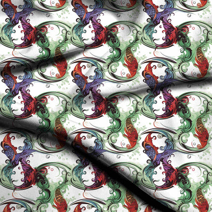 crimson red animal digital print fabric texture — large scale closeup
