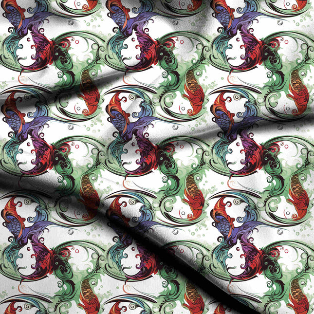 crimson red animal digital print fabric texture — large scale closeup